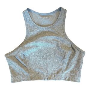 Outdoor Voices Crop Top Sports Bra Racer Back Grey Stripe Women’s SZ Medium